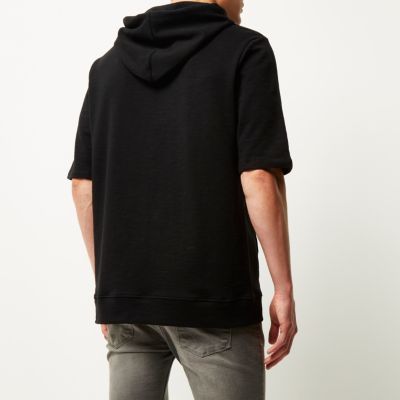 Black short sleeve hoodie